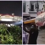 बारिश के चलते रेलवे स्टेशन के बाहर गिरा विशालकाय पेड़, रेलवे फाटक क्षतिग्रस्त होने से लगा जाम – Param Satya